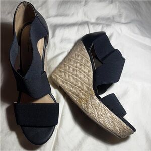 Black Wedge Sandals